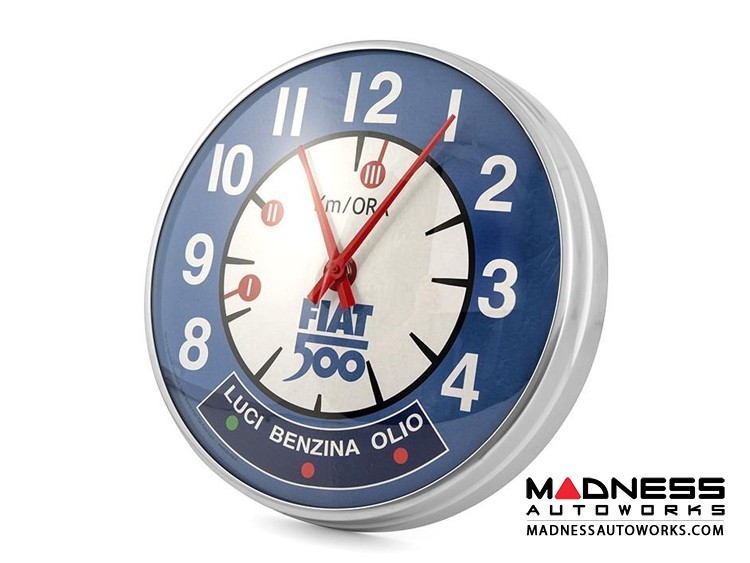 Classic Fiat 500 Wall Clock Blue